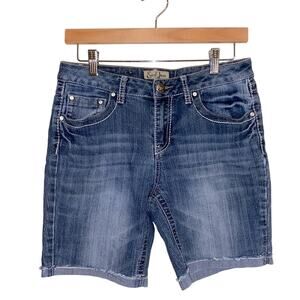 Earl Jeans Distressed Cutoff Stretch Denim Shorts Size 6